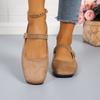 Women's Flat Mary Jane Shoes Adjustable Strap Square Toe Slip On Casual Footwear Lightweight Comfortable Design