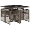 vidaXL 5-tlg. Garten-Essgruppe mit Kissen Grau Poly Rattan