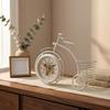 Wire Basket Cycle Clock White Bike Desk Iron Table Timepiece