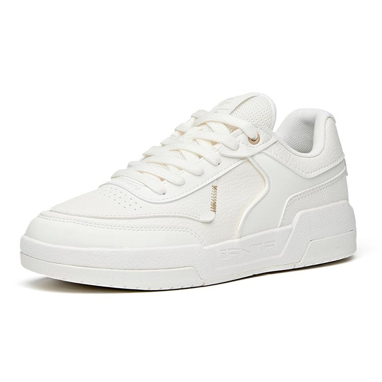 Anta Life Collection Wafers Abrasion Resistant Breathable Low top Skateboard Shoes Women's Ivory White 122148081R-3