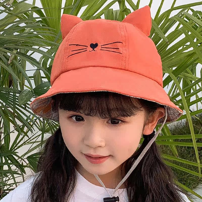 Cute Baby Hat With Cat Design Japanese Style Sun Protection Hat For Summer