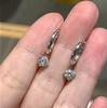 Women's S925 Sterling Silver Moissanite Circle Earrings - Elegant Four-Claw Ear Studs & Hoops