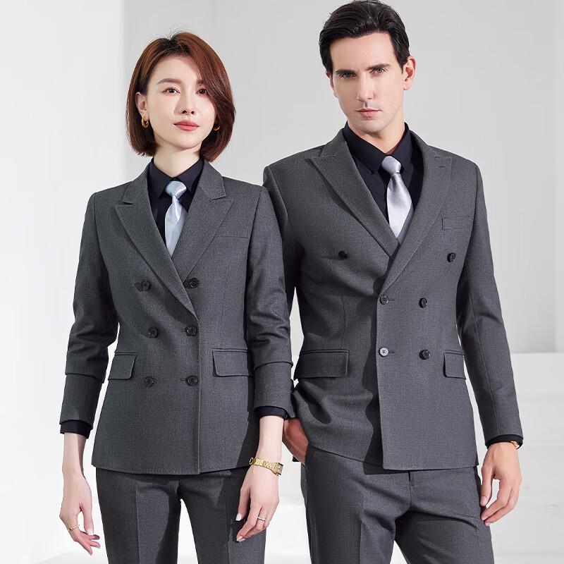 Мужской и женский шерстяной костюм-тройка Tluoman с двубортным пиджаком L