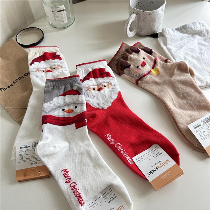 Kikiyasocks Women's Cartoon Style Mid-Calf Cotton Socks for Spring, Autumn, and Winter (W-C-322)