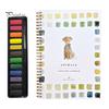 Watercolor Workbook 12 Colors Watercolor Painting Set with Paint Brush Beginner-Friendly Birds Animals Flowers Watercolor Book