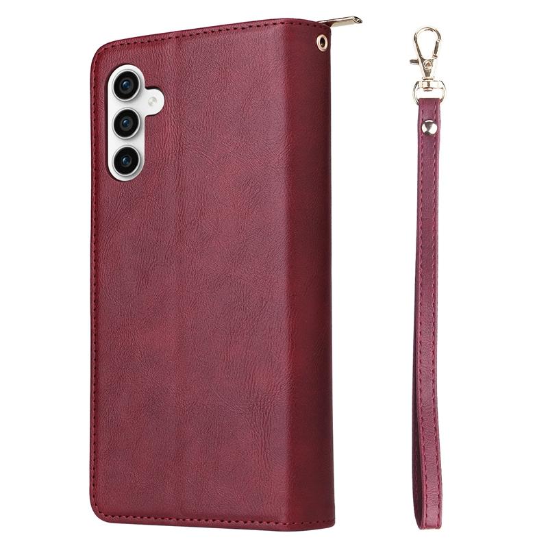 For Samsung Galaxy S23FE/S21FE/A13/A53/A23/M23/M13 Wallet Phone Case, Zipper Flip Card Holder Case Pouch for iPhone 15