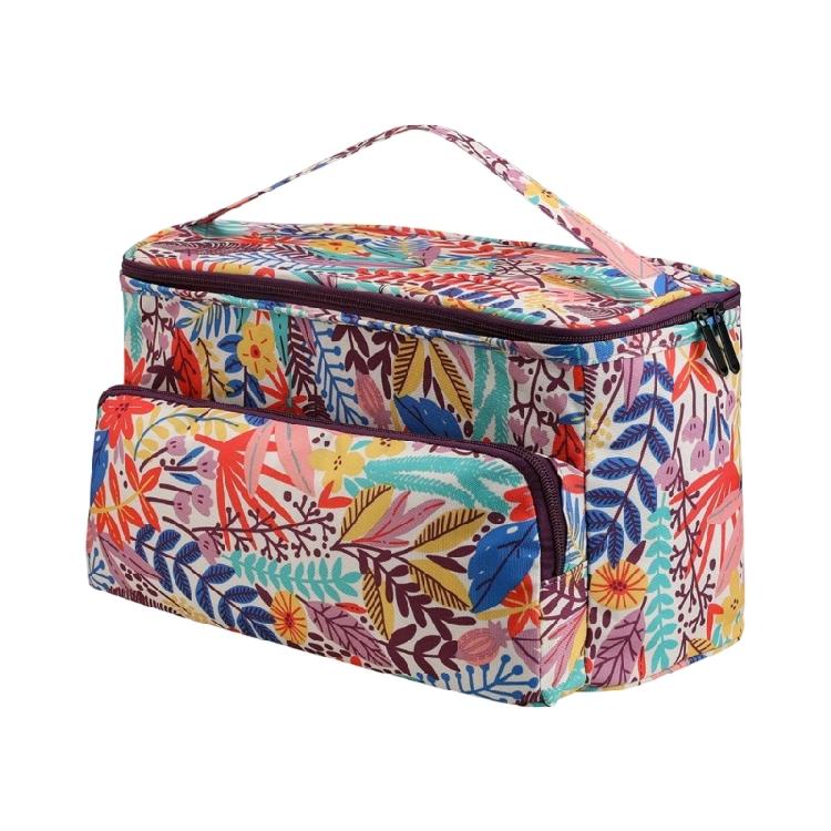 Knitting Class Carry Bag with Guide Eyelets, Front Pocket and Covered Main Compartment for Craft Projects and Room Storage