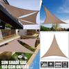 Khaki Regular Triangle Shade Sail Waterproof Polyester Awning Outdoor Sun Shelter Garden Camping  Beach Umbrella  Shed  Balcony