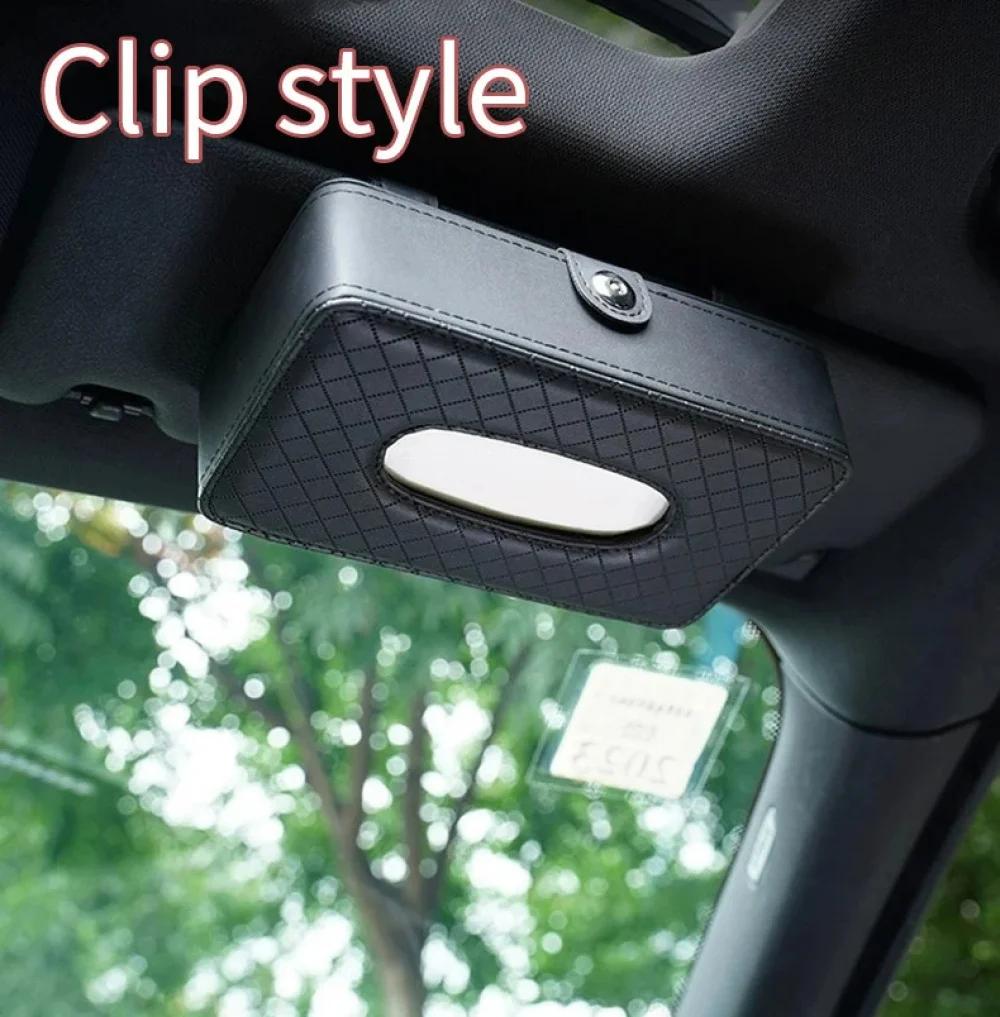 Creative car leather napkin holder box general leather tissue box chair back hanging tissue box car department store