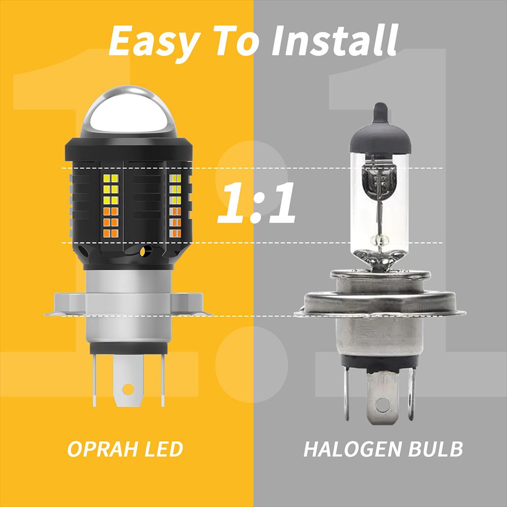 H4 Motorcycle Headlight BA20D H6 P15D H4 Led Bulbs High Power Canbus No Error Hi Lo Beam Motorcycle Accessories White 6000K 12V