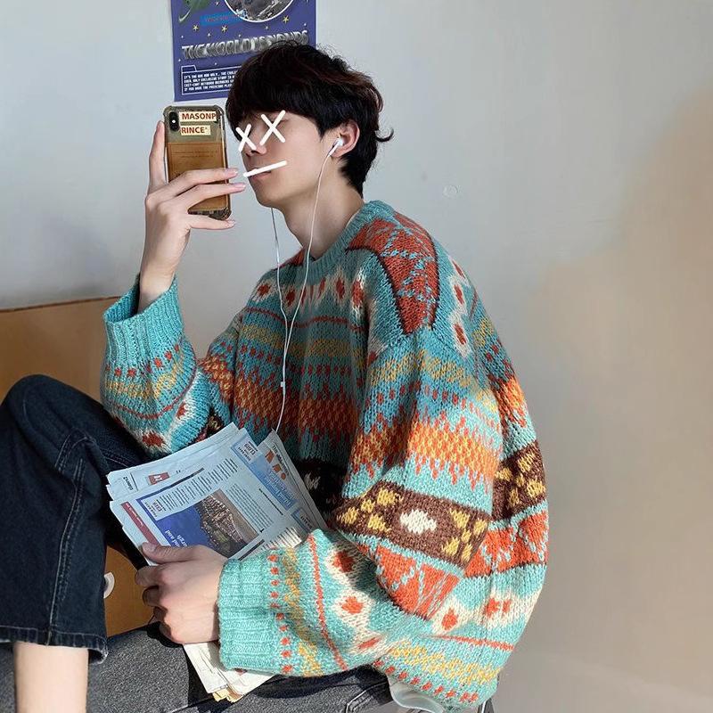 Men's Loose Trendy Sweater Knitted Sweater