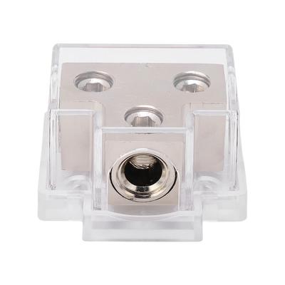 2 Way Power Distribution Block Zinc Alloy Distribution Connecting Block With Plastic Cover for Car Audio
