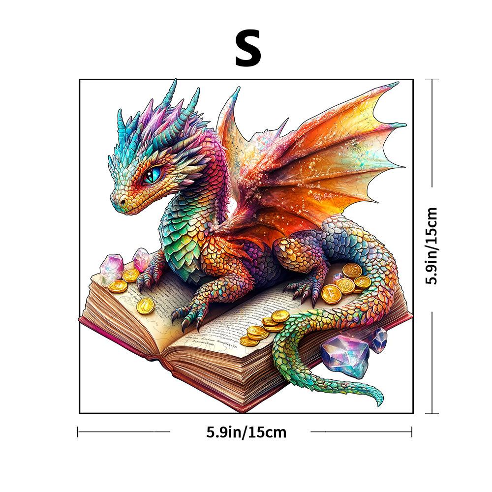 Cat On A Book Wooden Puzzle Irregular Animal Shape Puzzle Flat Wooden Puzzle