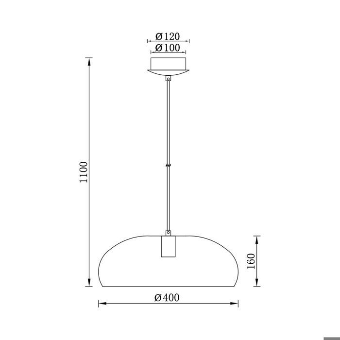 Suspension décorative 1xE27 23W IP20 – Métal noir
