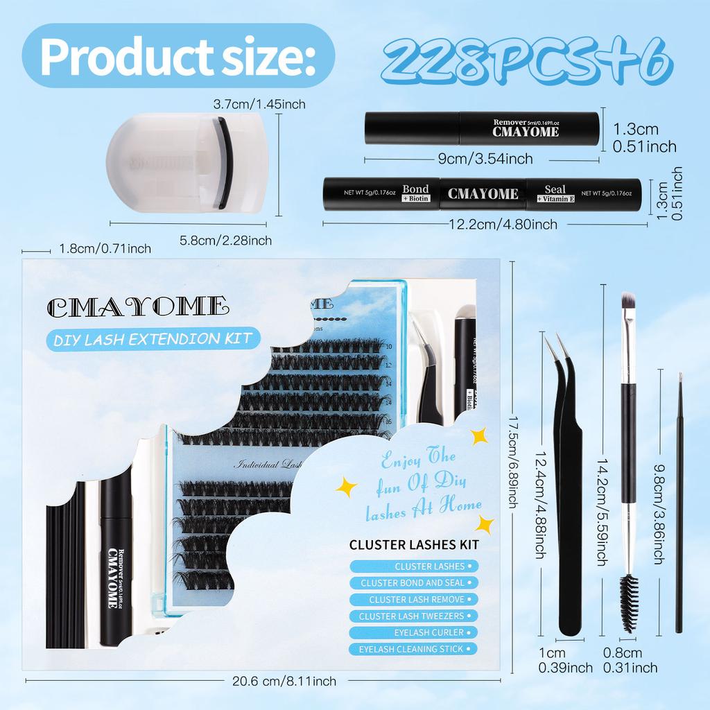 60D80D Color Single-Cluster False Eyelash Set Diy Segmented Natural Thick D-Curve Eyelashes