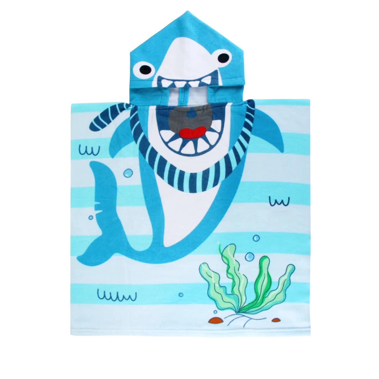 

Children Hooded Beach Towel Poncho Soft Absorbent Lightweight Swim Pool Bath Towel Cover Up for Kids Comfortable Fit One Size