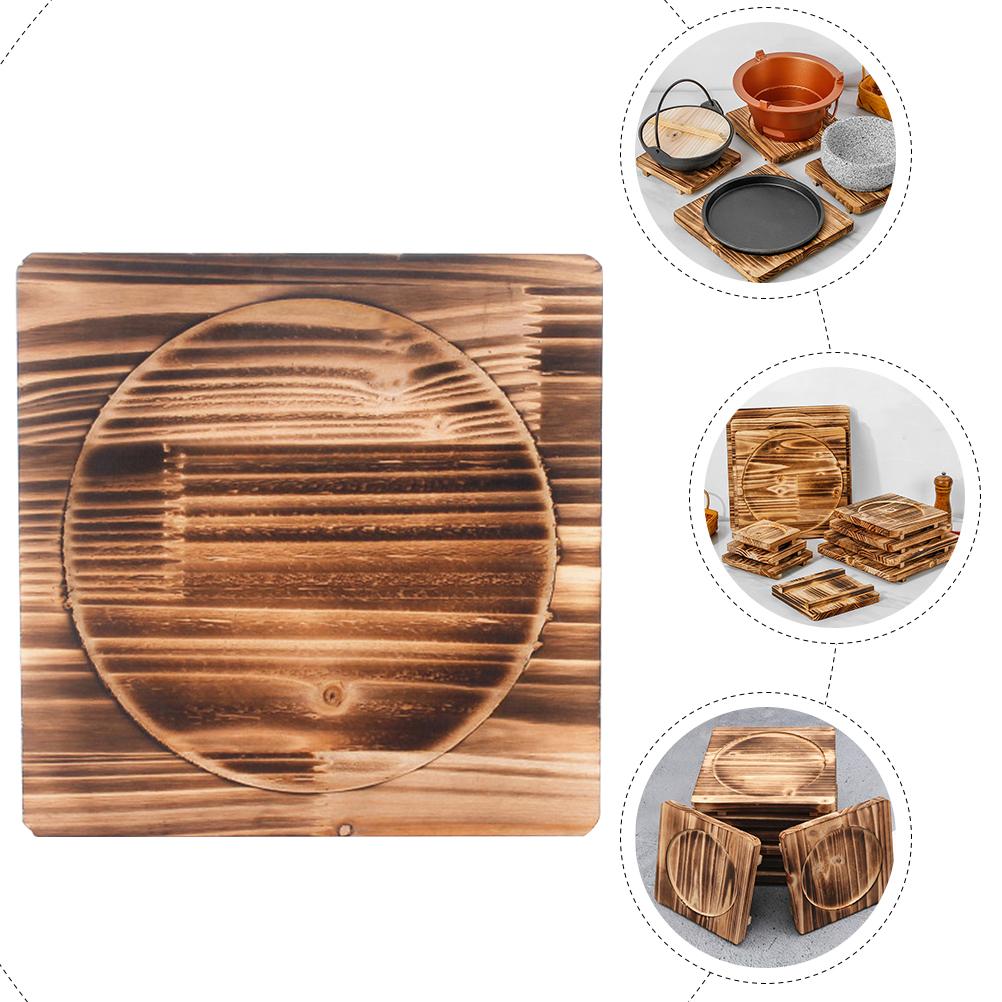 Stone Bowl Mat Pot Wood Holder Cushion for Home Dining Table Decor Base Pad Bbq Accessories Necessity Casserole Tableware