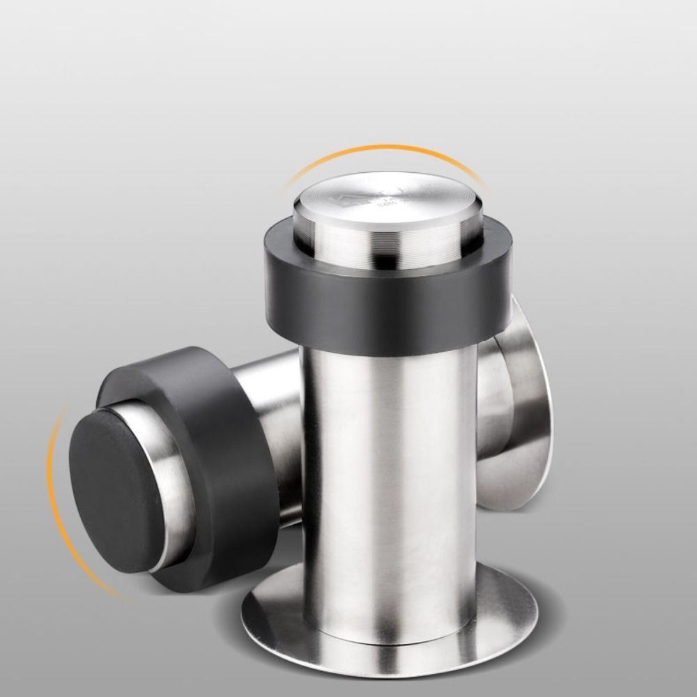 Rubber Door Protective Pad Stainless Steel Anti-collision Door Holder  Floor Door Stop