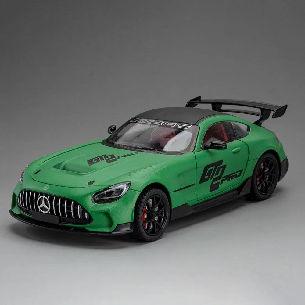 

1:24 Scale GT Model Car Toy Diecast Alloy Free Wheeling Pull Back Miniature Sports Cars Models Sound Light Presents for Children зелёный