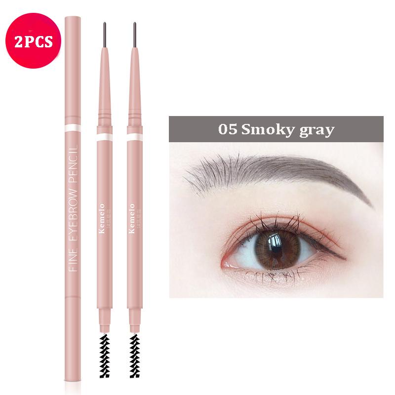 1,5 mm Ultra Fijne Dubbelzijdige Wenkbrauwpotlood Automatisch Roterend Natuurlijk Waterdicht Langhoudend Professionele Wenkbrauwpen Make-up
