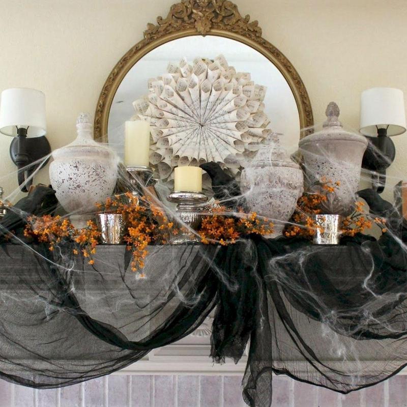 Black Halloween Gauze Creepy Cloth Black Netting Spider Web Decor Halloween Horror House Party Decoration Scene Prop