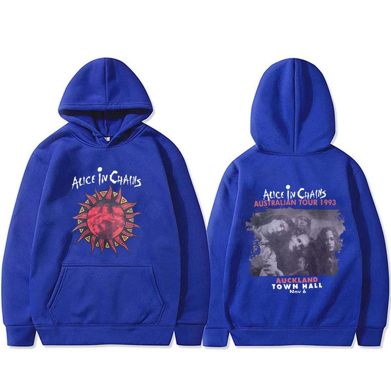 Felpa Tour 1993 Rock Band Alice in Chains Uomo Donna Casual Pile Cotone Tuta Uomo Felpe con Cappuccio Oversize Gothic Punk