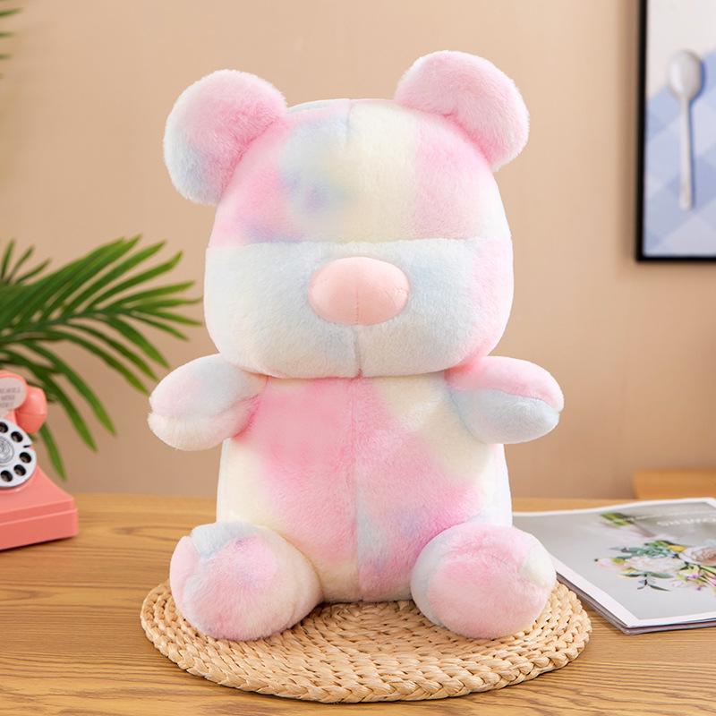 

Violent Colorful Bear Plush Toy Tie-dye Teddy Bear Doll Hug Bear Doll Children s Birthday Gift 40cm【0.45kg】