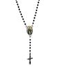 Sk8Er Rock Black Beads Chain Rosary Necklace