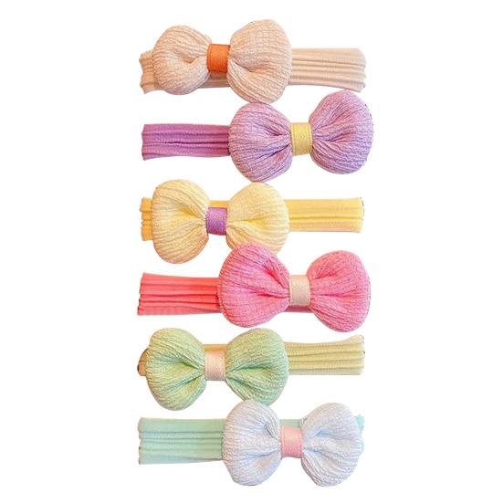 

6 шт. женская резинка для волос с бантом, декоративная яркая цветная резинка для волос, толстые тонкие волосы, эластичное кольцо для волос, аксессуар для волос A