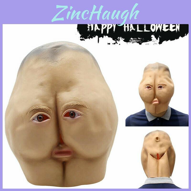 Lifelike Halloween Party Mask Featuring Eco-friendly Latex Butt Head Design