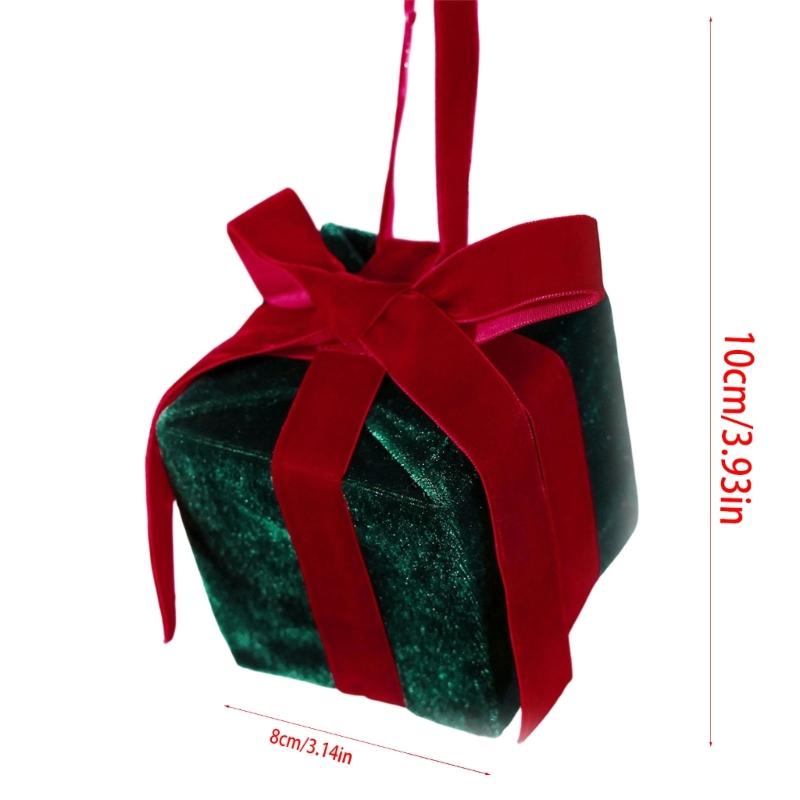 Geschenkbox Weihnachtsbaumschmuck mit Weichstoffbezug, erhabenem Banddetail, strukturiertem Zentrum und Baumaufhängeschlaufe