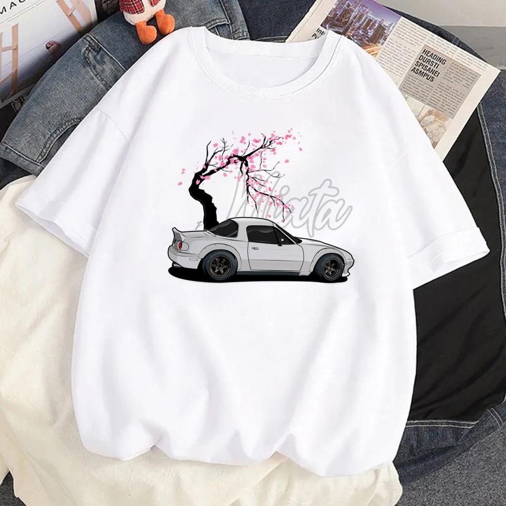 Miata T Shirt Women Funny Streetwear Tshirt Female Streetwear 2000s Manga Clothing