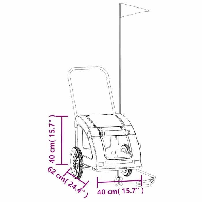 VidaXL Remorque de vélo pour animaux de compagnie noir, remorque de vélo,,, chariot à vélo pour chien 93975