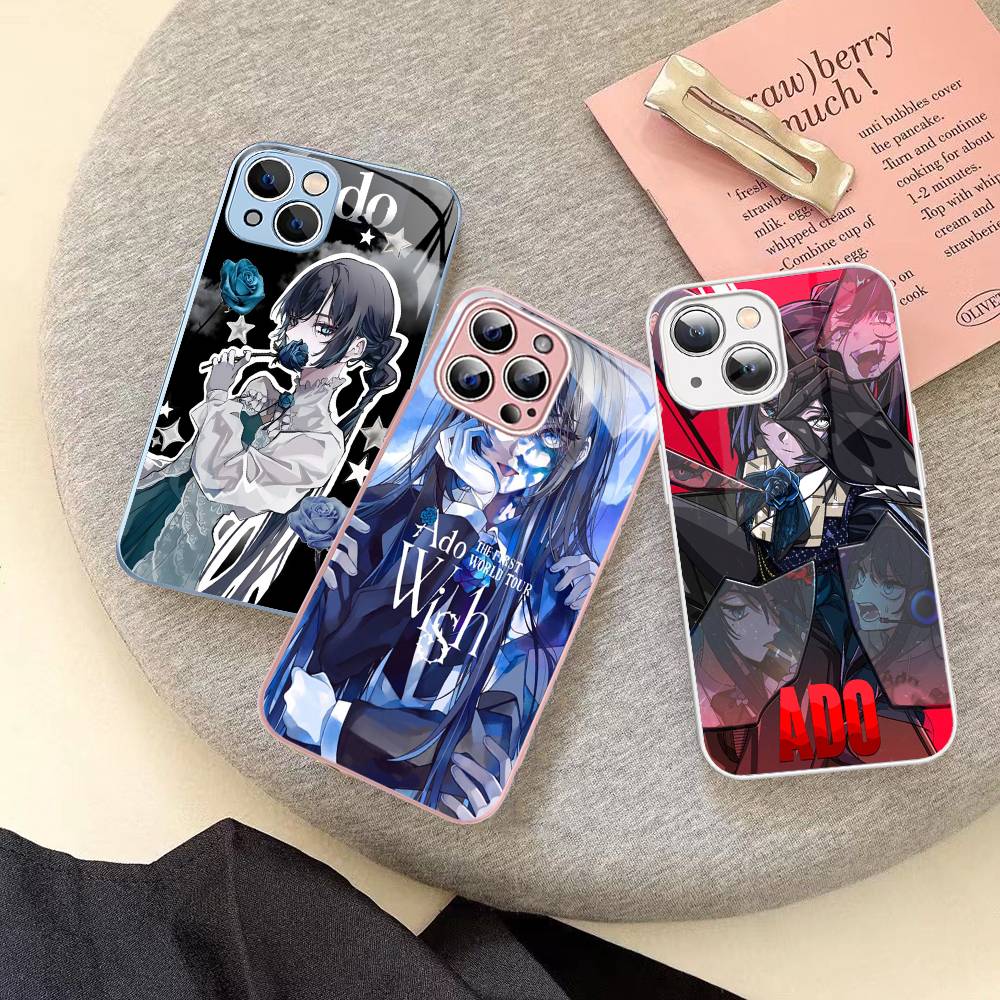 Cartoon Ado Kyogen X Uta For IPhone 14 13 12 Mini 11 Pro XS Max X XR 14 Plus Tempered Glass Cover