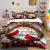 Cardinals, Wreath, Poinsettias, Berries. Bedding Sets Duvet Cover Sets Duvet Covers Pillowcases(1 * Duvet Cover 2 * Pillowcases Without Duvet Insert)