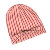 Hand Drawn Vertical Stripes Red On Pink Minimalist Knit Hat Designed for Adults Who Enjoy Quiet Style, Complements Neutral Tones And Effortless Outfit