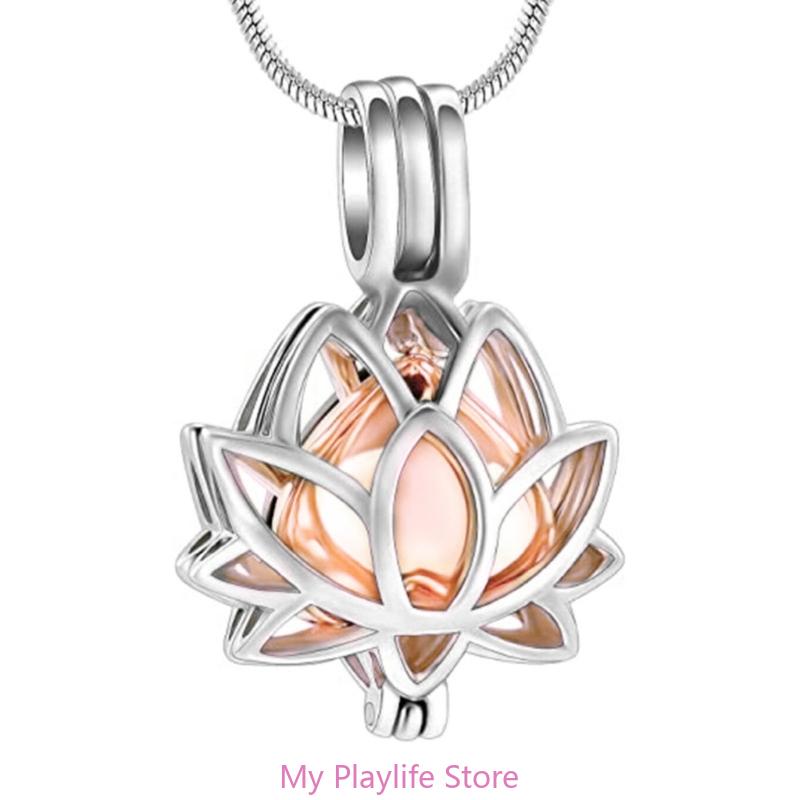 Flower Shaped Cremation Urn Bar Jewelry Pet Cremation Jewelry Ashes Necklaces Creative Pet Cremation Jewelry