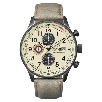 Hawker Hurricane Classic Chronograph Cremebeige Zifferblatt Quarz AV-4011-0C Herrenuhr