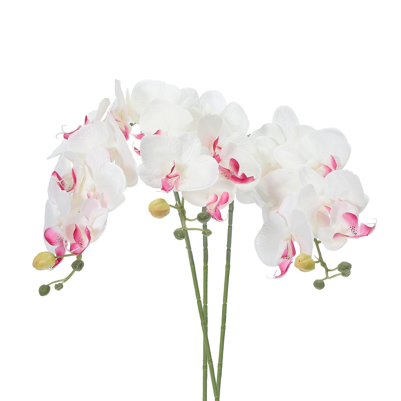 

Artificial Orchid Stems 31 , 3 Pack 7 Heads Faux Silk Phalaenopsis Flowers Real Touch Fake Orchid Flower Branch for Vase Home