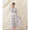 Jill by Jill Stuart Flower Print Satin Ruffle Dress