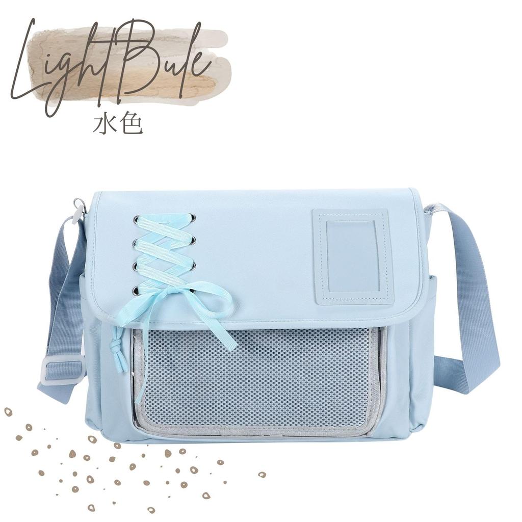 Harujio Ita Bag, Cute Shoulder Bag, Transparent, Stylish, Available In Black, White, and Light Blue, Perfect for Oshikatsu Plush Toys, Popular, Cute,