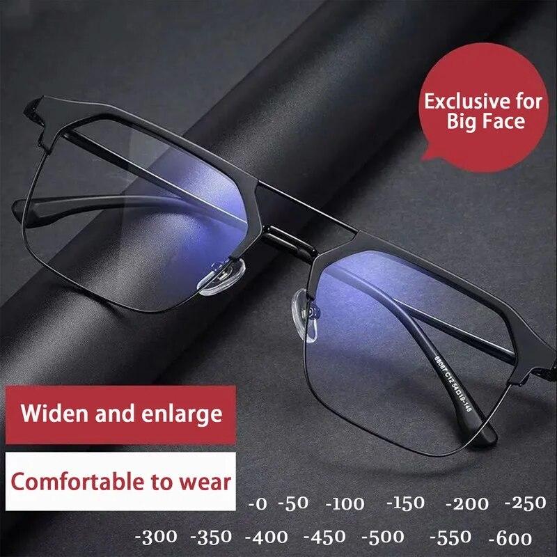 Luxury Square Frame Myopia Glasses Office Women Men Anti-blue Light Near Sight Eyeglasses Unisex Goggles Diopters 0 To -6.0