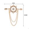 Tassel Chain Brooch ,Jewelry Accessories Hanging Alloy Badge Decor Rudder for Men