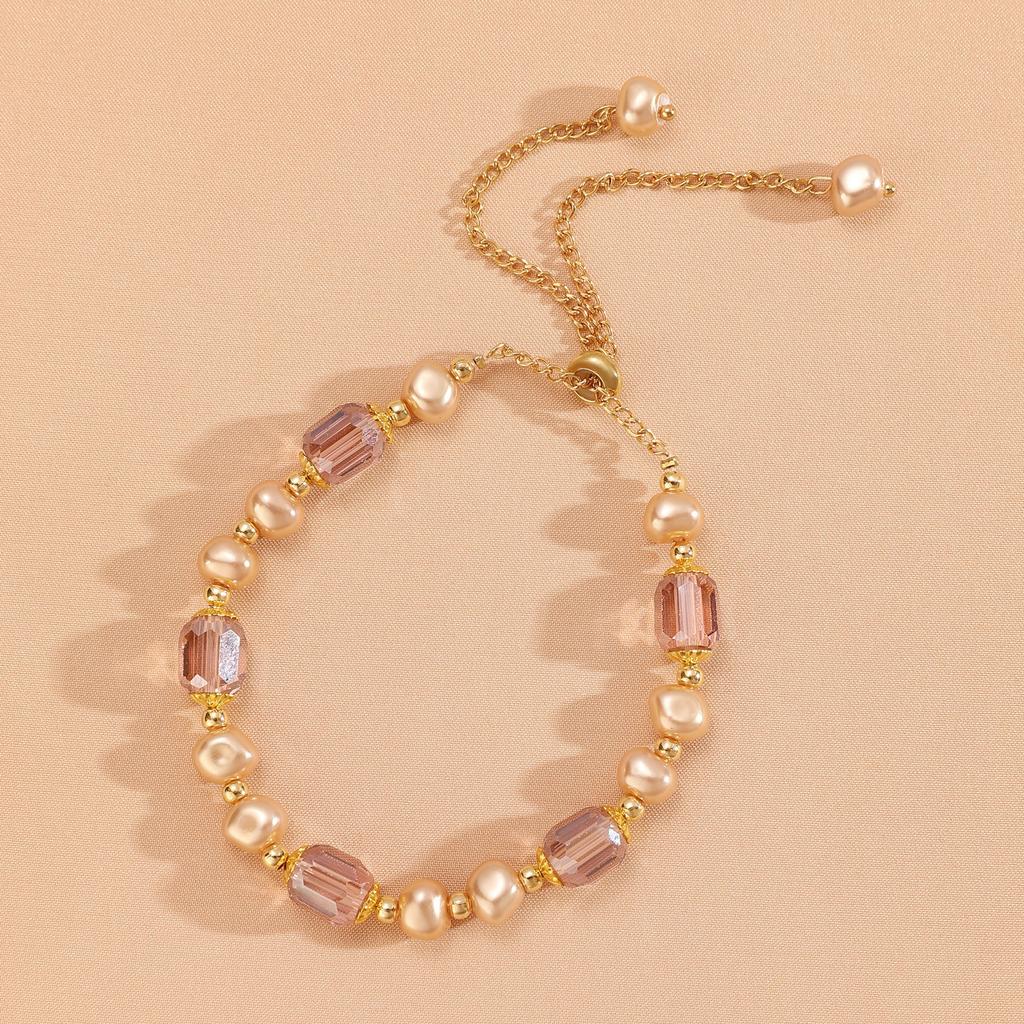 Ladies Imitation Pearl Crystal Bracelet