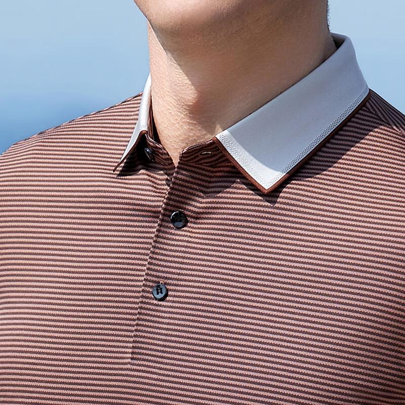 Antonio Men's Cooling Silk-Blend Striped Polo Shirt
