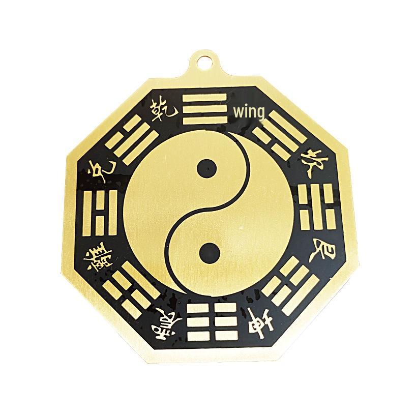 Großer Kupfer-Bagua-Konvexspiegel für Zuhause - Yin-Yang-Tai-Chi-Diagramm-Anhänger für Haustür, Balkon oder Fenster