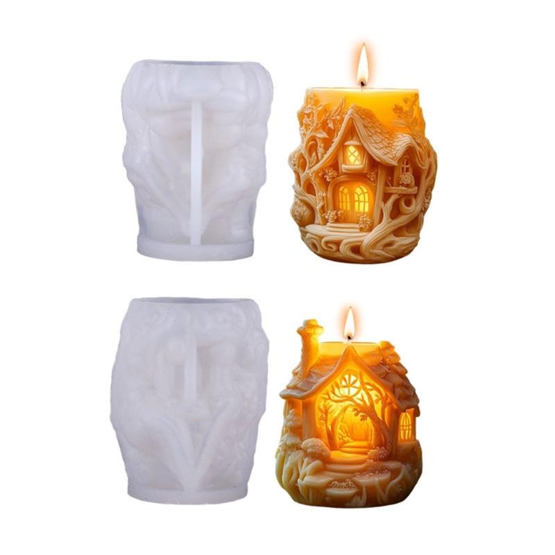 Treehouse Shape Candle Silicone Mold Food Grade Silicones For Epoxy Resin Handmade Candle Soap Chocolate Baking Mould