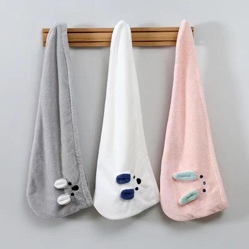 Coral fleece towel set three-dimensional cartoon ins wind soft and absorbent cute, thickened student bath