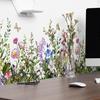 Yousheng 2 Sheets Watercolor Floral Wall Corner Stickers Wildflower Butterflies Green Grass Baseboard Skirting Line Wall Decals for Bedroom Living