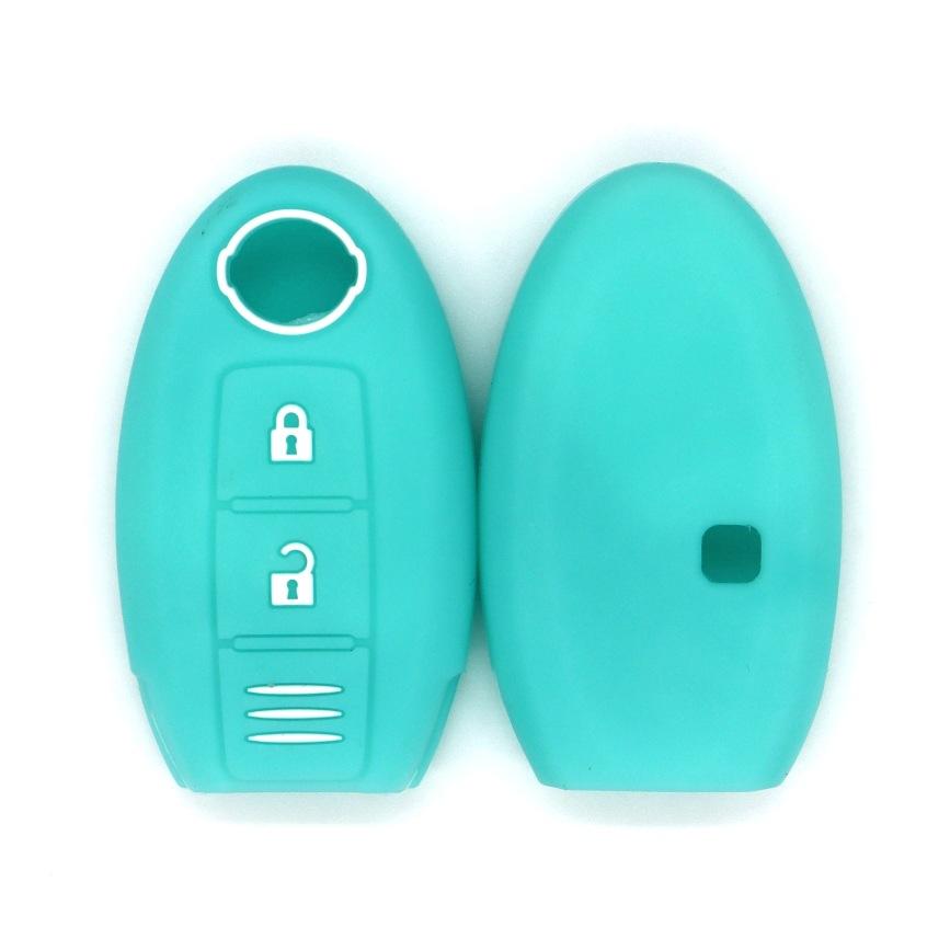 Suitable for Nissan's new Tiida Teana Qashqai Sylphy Bluebird X-Trail smart 2-button silicone key bag